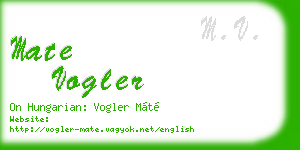 mate vogler business card